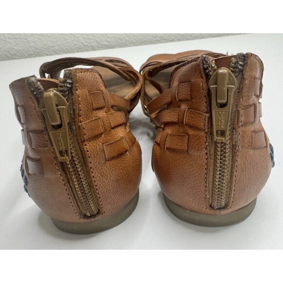 Roan By Bed-Stu Clarise Brown Leather Woven Sandals Size 7.5 - Picture 6 of 12